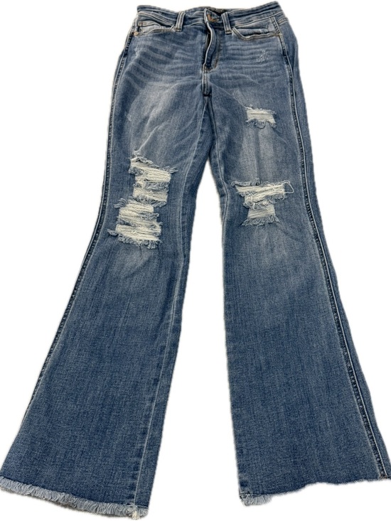 Judy Blue Denim - Judy Blue Bootcut Jeans Distressed Raw Hem Mid Rise 5/27